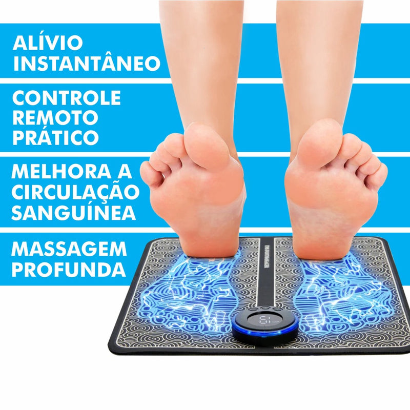 Tapete Massageador Pés Elétrico Recarregável