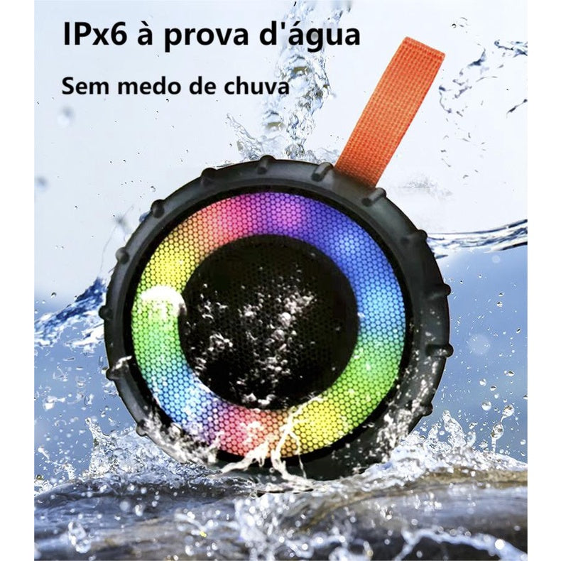 Caixa de som Bluetooth a Prova D'agua Led RGB Portátil